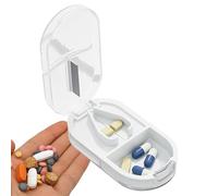 Boîte à pilules - Coupe-pilule et séparateur avec distributeur - Petit distributeur de cas de pilule de supplément de médecine de boîte à pilules pour le voyage extérieur