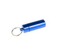Boîte à pilules en aluminium avec porte-clés Bleu Grand format