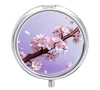 Boîte à pilules en forme de branche de fleurs avec 3 compartiments, petit pilulier de voyage, pilulier en métal, pilulier portable, organisateur de médicaments pour