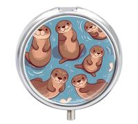 Boîte à pilules en forme de loutre marron à 3 compartiments - Étanche - Pour poche ou sac à main - Mini pilulier portable - Pour médicaments et vitamines