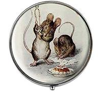 Boîte à pilules en verre avec motif souris et conte de fées pour enfants