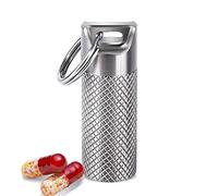 Boîte à Pilules étanche, Pilulier Porte clé Imperméable, Titane Sans BPA Étui à Pilules Voyage Portable Petite Boîte à Médicaments, Hermétique Compact Pilbox d'urgence pour Homme Femme