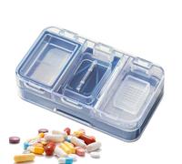 Boîte À Pilules - Étui De Tranche De Comprimés À Double Couche Pour Dosage Quotidien Précis, Stockage Facile Avec Lame De Sécurité, Organisateur De Médecine Portable Pour Les Adulte, 6x11x3 Cm