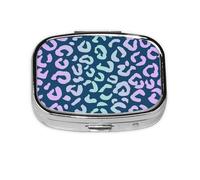 Boîte à pilules Meta à 2 compartiments avec fond animal, motif léopard, guépard ou jaguar, organiseur portable rectangulaire, boîte à médicaments 803 compartiments