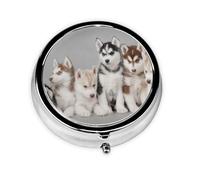 Boîte à pilules portable à 3 compartiments pour chiens Husky et Huskies