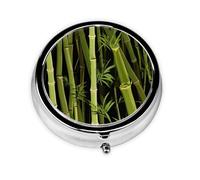Boîte à pilules portable en bambou frais, 3 compartiments, peut être mise dans un portefeuille, une poche, légère et pratique, mini boîte à pilules ronde