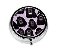 Boîte à pilules portable en forme de gorilles, tient dans votre poche de sac à main, pilulier léger à 3 compartiments