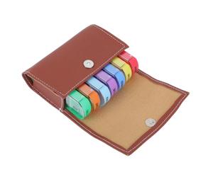 Boîte à Pilules Portable Marron 28 Compartiments, Organisateur | PP et Pu, Format Portefeuille, Séparateur à Grille, Rangement des Comprimés au Quotidien
