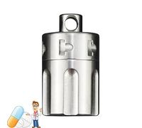 Boîte à pilules Porte-clés, Titane Organiseurs de Comprimés Sans BPA Portable Étui à Pilules Compact Pilulier D'urgence, Métal étanche Pilbox de Poche, Bouteille de Pilule Sans BPA