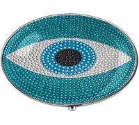 Boîte à pilules rétro bleu porte-bonheur avec amulette mauvais œil art photo peinture - Boîte à bonbons en verre - Boîte à bonbons en verre, 40, argent
