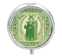 Boîte à pilules ronde à 3 compartiments pour la Saint-Patrick - Décoration de poche - Portable - Pour voyage, médicaments, vitamines, huile de poisson
