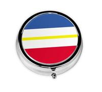 Boîte à pilules ronde avec drapeau du canton de Mecklembourg