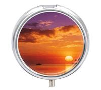 Boîte à pilules ronde avec miroir - 3 compartiments - Pour voyage, utilisation en extérieur - Joli petit pilulier pour poche ou sac à main