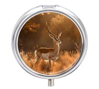 Boîte à pilules ronde et mignonne avec inscription « Standing on the Prairie » - Organiseur de poche pour sac à main