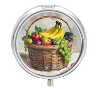 Boîte à pilules ronde portable et étanche pour transporter des fruits frais dans le panier, organiseur pour poche, sac à main et pratique au quotidien