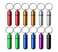 Boîte à Pilulier en Aluminium Porte-Clés Pilulier Portable Mini Bouteille de Pilule Portable Porte-Médicament Conteneur Porte-Clés Organisateur pour Camping