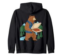 Boîte à Pizza Motif Ours Tenant la forêt Sweat à Capuche