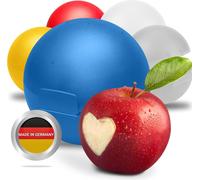 Boîte à pommes avec fermeture à clic - Boîte à pommes ronde pour l'école et le travail - Germany & sans BPA - Boîte parfaite pour conserver la fraîcheur ou pour le goûter - trend-bleu PP