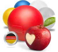Boîte à pommes avec fermeture à clic - Boîte à pommes ronde pour l'école et le travail - Germany & sans BPA - Boîte parfaite pour conserver la fraîcheur ou pour le goûter - rouge standard
