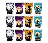 Boîte à pop-corn d'Halloween, boîte à pop-corn pour bonbons ou friandises | Trick Or Treat Snack Treat Coffret de 12 | Boîtes de friandises effrayantes pour Halloween, pop-corn, pour collations d'Hall