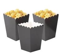 Boîte à pop - corn ouverte noire Set de 36 boîtes à pop,corn préférées boîte en carton bonbons conteneur fête boîte à pop,corn fête anniversaire théâtre fête à thème soirée cinéma(hauteur-4,6 pouces)