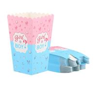 Boîte à Popcorn 50 Pcs, Rose et Bleu, Boîte à Popcorn pour Garçons Accessoires de Surprise pour les Fêtes de Nouveau-nés, Polyvalent pour les Réunions de Famille et les événements.