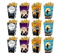 Boîte à Popcorn Des Bonbons ou un Sort - 12 Boîtes de Popcorn et Biscuits pour Cadeaux de Fête - Conteneur pour Snacks, Bonbons et Biscuits pour la Soirée Cinéma, la Fête d'Halloween, les Garçons l