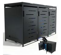 Abri pour poubelles en métal Arel Anthracite