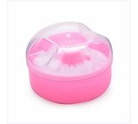 Boîte à poudre portable pour le corps, le visage, talc, éponge, bob (rose)