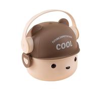 Boîte à pour - 800 ml de pichet alimentaire à deux niveaux, kit de repas pour animaux, adorable écologique et durable, solution de gestion des portions de petit-déjeuner | Compact P