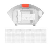 Boîte à poussière 2 en 1 compatible avec Xiaomi Mijia E10 E12 B112 Robot Aspirateur Pièces de rechange Hepa Filtre Accessoires (Blanc)