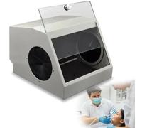 Boîte à poussière de laboratoire dentaire avec extraction d'air et dispositif de filtre/source de lumière LED 5500 K, la poussière ne s'échappe pas pendant le sablage, réduit les dommages causés par