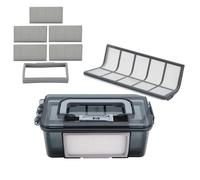 Boîte à poussière, filtre HEPA, cadre, joints en caoutchouc, pré-filtre, filet for aspirateur robot Vileda VR 302, pièces de rechange, accessoires, bac à poussière(Light green)