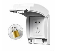 Boîte à prises étanche de type 86 avec serrure à clé, plaque murale électrique IP66 anti-éclaboussures pour cuisine, salle de bain, blanc