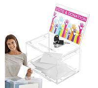 Boîte à propositions de dons, en acrylique, transparente, refermable, brise-vue pour billets et pièces de monnaie, idéale pour la collecte de fonds, les conseils de café, les votes, les idées de cours