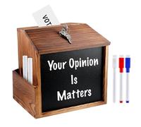 Boîte à propositions en bois - Boîte à dons verrouillable - Boîte à propositions pour commentaires - Boîte à propositions pour les commentaires et les bulletins de vote (21 x 20 x 16 cm)