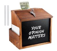 Boîte à propositions en bois, boîte à dons, verrouillable, boîte aux lettres pour montage mural en bois de pin, urne de vote, avec serrure, pour l'école, le bureau, l'hôpital