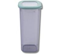 Fackelmann Boîte de conservation carrée 1750 ml - Transparente avec couvercle vert fumé, passe au lave-vaisselle et robuste, idéale pour la préparation des repas