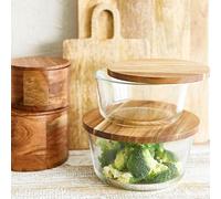 Boîte à provisions Récipient de conservation Boîte fraîcheur MAIRA verre avec couvercle acacia M 23x12 cm
