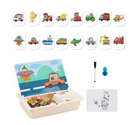 Boîte à Puzzle magnétique pour Enfant, Jeu éducatif avec Cartes illustrées et pièces à associer, activités créatives de Voyage et à la Maison pour Filles et garçons dès 3 Ans