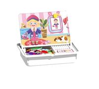 Boîte à Puzzle magnétique pour Enfants avec Jeu et Planche à dessi, Magnetic Puzzles Face Dress up Travel Game, Puzzles magnétique, Tableau Double Face aimanté, Jouet educatif 3 Ans+ (Émoticône)