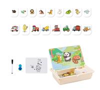 Boîte à Puzzle Magnétique,Puzzle d'image À Associer pour Tout-Petits | Activités Créatives pour Voyage avec Coffret de Transport pour Garçons Filles Crèche Maternelle