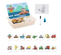 Boîte à Puzzle Magnétique | Puzzle d'image À Associer pour Tout-Petits,Activités Créatives pour Voyage avec Coffret de Transport pour Garçons Filles Crèche Maternelle