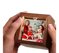 Boîte à rabat en bois à manivelle avec lumière - Cadeau significatif de vacances ou d'anniversaire de mariage pour les couples, les amis, les frères et sœurs et les proches