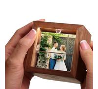 Boîte à rabat en bois personnalisée pour photos à manivelle avec lumière, cadeau de mariage créatif pour couple, mariée, marié ou membres de la famille