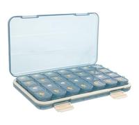 Boîte à Remède 7 Jours 28 Compartiments Amovibles Bleue | Format Portable en PP et ABS, Surface Lisse, Prévention des Déversements, pour Vitamines, Capsules, Voyages et Bureau