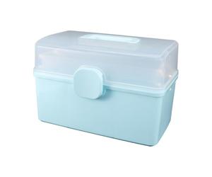 Boîte à Remède D'urgence Grosse Capacité en Plastique Poignée Bleue | Organisateur Domestique, Fermeture Rotative, Protection Anti-humidité, Format Portable, Rangement Pratique
