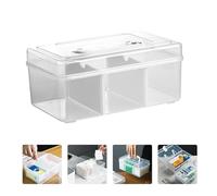 Boîte à Remède Portable en Plastique Poignée et Compartiments | Rangement Transparent, Petit Format Pratique, pour Transport Extérieur, Organisation Simple des Soins