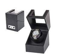 Boîte à remontoir automatique, 2021 Nouveau Alimenté par un câble de charge CC et USB Boîte de vitrine de rangement de montre rotative PU Boîtier de montre mécanique à remontoir de montre en cuir