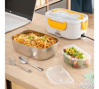 InnovaGoods Boîte à repas électrique Lunffi – 1,5 L, acier inoxydable, pliable